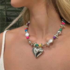 NWT 12th Tribe Zoey Silver Heart Necklace